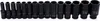 A set of black socket wrenches arranged in a line against a white background. Náhled obrázku produktu