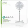 The image shows the packaging of a white Nedis stand fan. Podgląd zdjęcia produktu