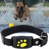 A dog is jumping through water, with a dog collar in the foreground. Produktbild-Vorschau