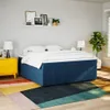 Boxspringbett mit Matratze Blau 200x200 cm Stoff Produktbild-Vorschau 3