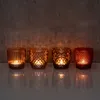 4er Set Windlicht H7,5cm Glas Rosa Rot Teelichthalter Produktbild-Vorschau 5