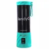 A portable blender with a teal base and lid, and a black blending cup with white text. Náhľad obrázku produktu