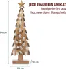 Weihnachtsdeko Holzbaum 84 cm aus Mangoholz mit goldenem Produktbild-Vorschau 2