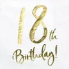 Tovaglioli 18° compleanno 33x33cm 20 pezzi, bianco/oro Anteprima dell’immagine prodotto 11