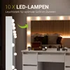 Juskys Schminktisch Lilia mit LED & Hocker Tonia, 7 Produktbild-Vorschau 3