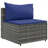 4-tlg. Garten-Sofagarnitur mit Kissen Grau Poly Rattan Produktbild-Vorschau 4