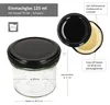 25er Set Sturzglas 125ml Einmachglas TO66 Schwarz Deckel Produktbild-Vorschau 5