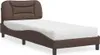 vidaXL Bett mit Matratze "Hvar" Braun 90x200 cm Kunstleder Produktbild-Vorschau 1