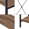 A collage of close-up shots of a shelf unit, showing the wood grain texture and the black metal frame. Anteprima dell’immagine prodotto
