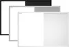 A layered arrangement of whiteboards with different frame colors. Produktbild-Vorschau