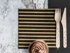 Tovaglioli 33x33cm a righe 20 pezzi nero oro Anteprima dell’immagine prodotto 2