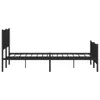 A black metal bed frame with a headboard and footboard is shown against a white background. Podgląd zdjęcia produktu