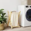 vidaXL Koš na prádlo krémově bílý 41,5x36x63,5 cm bambusový Náhled obrázku produktu 3