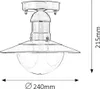 A technical drawing of a ceiling light with dimensions indicated. Anteprima dell’immagine prodotto
