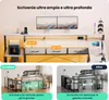 AIORBER Scrivania angolare a forma di L con cassetti, prese Anteprima dell’immagine prodotto 6