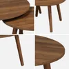 sweeek - Set aus 2 runden Couchtischen - Nussbaumfarben Produktbild-Vorschau 3