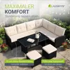 Juskys Polyrattan Lounge Manacor - Sofa, stolik, stołek i Podgląd zdjęcia produktu 5