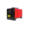 A red and black stand-alone heater with a control panel and a blue cap on top, isolated on a white background. Produktbild-Vorschau