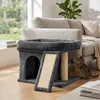 Relaxdays Kratzbaum, mit Höhle, Kratzbrett & Liegefläche, Produktbild-Vorschau 2