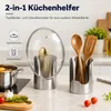 Edelstahl‑Topfdeckelhalter 2‑er Set, multifunktionaler Produktbild-Vorschau 2