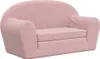 vidaXL Canapé-lit pour enfants 2 places Rose Peluche douce Voir les images du produit 1