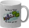 Panda Glitzer-Kaffeebecher mit Spruch Ich bin in Rente Ich Produktbild-Vorschau 1
