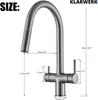 KLARWERK® Jana | ausziehbare 3-Wege Armatur Edelstahl Grau Produktbild-Vorschau 8