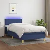 vidaXL Boxspring posteľ s matracom a LED modrou látkou Náhľad obrázku produktu 2