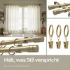 Collage of kitchen interior with curtains and close-ups of curtain rods and rings. Produktbild-Vorschau