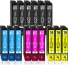 A collection of printer ink cartridges arranged in rows on a white background. Produktbild-Vorschau