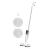 A white electric mop with two cleaning pads and a small attachment, displayed against a white background. Produktbild-Vorschau