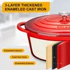 Velaze Gusseisen Bräter Emaille Topf mit Deckel 34cm Oval Produktbild-Vorschau 4