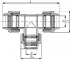 Objímka PN16 T-kus 90° redukcia pre PE rúry Ø25x20x25mm Náhľad obrázku produktu 2