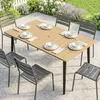 Outsunny Gartentisch 150x90cm, Balkontisch aus Stahl, Produktbild-Vorschau 2