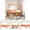 The Living Store Hochbett mit Dach Wachsbraun 90x190 cm Produktbild-Vorschau 1