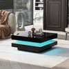 Merax quadratischer Hochglanz-Couchtisch mit 360° drehbare Produktbild-Vorschau 5