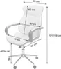 A diagram of an office chair with dimensions indicated by lines and text. Podgląd zdjęcia produktu