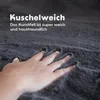 A hand is shown pressing into a soft, dark gray, plush fabric, likely a rug or blanket. Anteprima dell’immagine prodotto