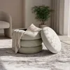 Samt-Polsterhocker mit Stauraum 42 cm SNUGGO Creme Produktbild-Vorschau 3