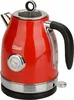 A red electric kettle with a silver trim and a black handle. Podgląd zdjęcia produktu