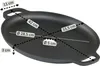A black cast iron plancha with dimensions indicated by dashed lines and text labels. Náhled obrázku produktu
