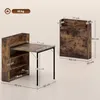 HOMCOM Eettafel, inklapbaar met plank, 80x90x93 cm, rustiek Productafbeelding-voorbeeld 3