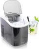 A portable ice maker is shown next to a glass of iced drink. Produktbild-Vorschau