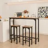 A bar table and two bar stools are set up in a modern kitchen or dining area. Podgląd zdjęcia produktu