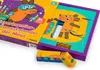 A close-up shot of an open advent calendar box with colorful illustrations of mice and scientific experiments. Anteprima dell’immagine prodotto