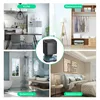 Collage of different rooms in a house showing a dehumidifier. Produktbild-Vorschau