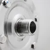 Close-up of a threaded metal fitting on a larger metallic object, likely a pump or a tank component. Produktbild-Vorschau