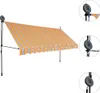 vidaXL ručně zatahovací markýza s LED diodami 350 cm žlutá Náhled obrázku produktu 2