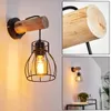 Aprica »Aprica« Wandlampe aus Metall/Holz in Schwarz/Natur Produktbild-Vorschau 1