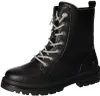 A black lace-up boot is shown against a white background. Voir les images du produit